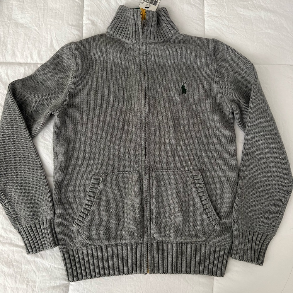 Polo Ralph Laurent Big Boys Cotton Fleece Zip Up Hoodie M (10/12) BRAND NEW